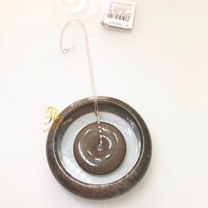 Комплект из золотисто-коричневого нефрита: диск + браслет “Орбита”